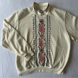 Vintage Cream Embroidered Sweater